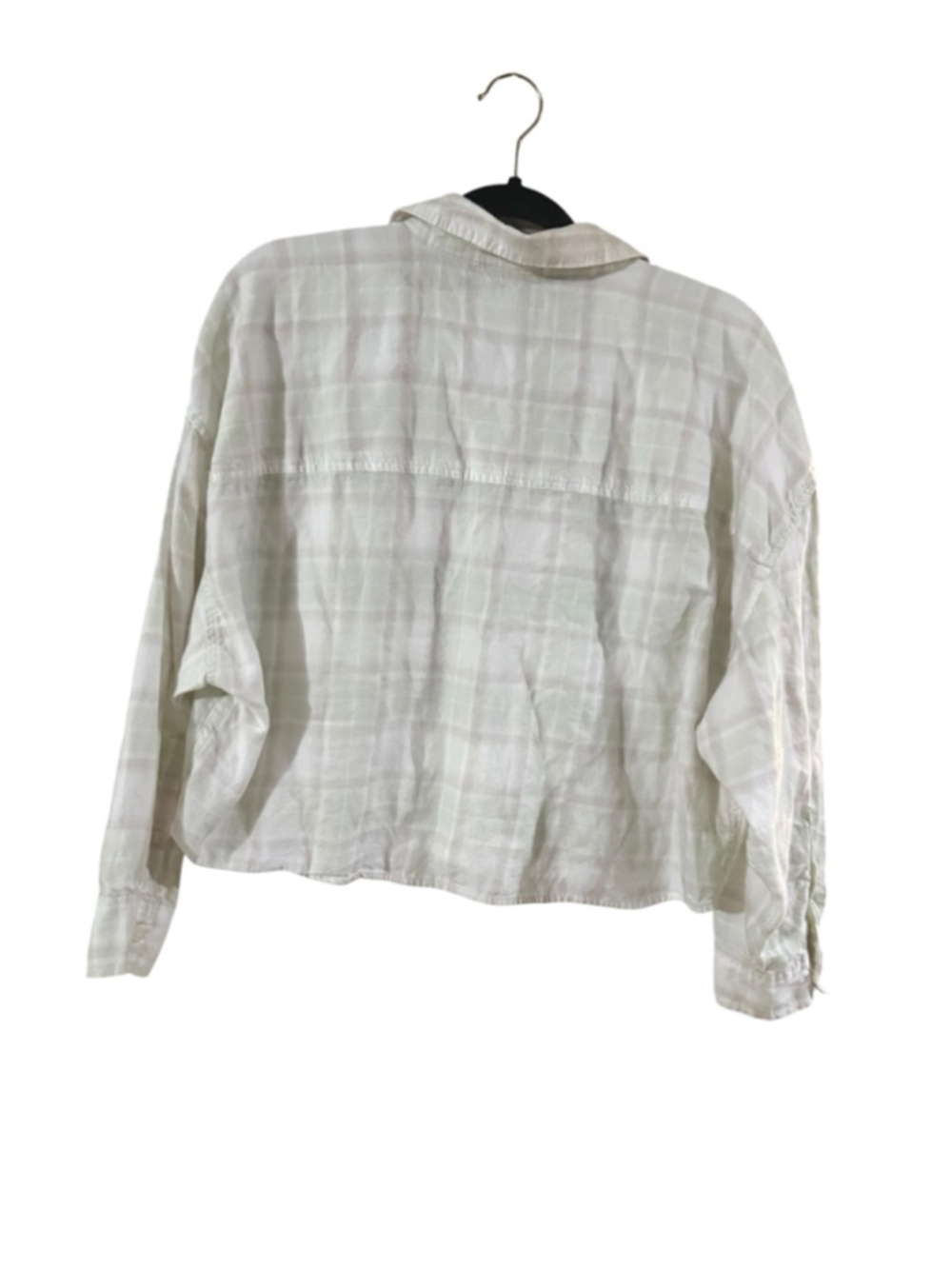 Women's Abercrombie & Fitch Plaid Button Down Shirt S White Green - Picture 3 of 8